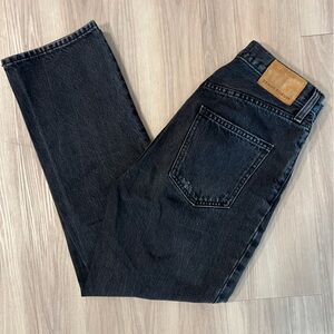 Denim Forum The Joni High Rise Loose Straight 26L Black Distressed Aritzia